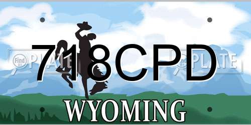 718CPD Wyoming License Plate
