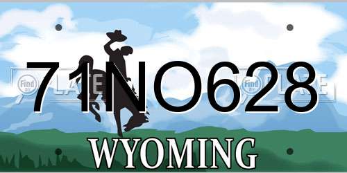 71NO628 Wyoming License Plate