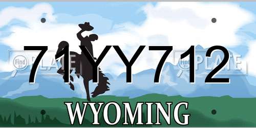 71YY712 Wyoming License Plate