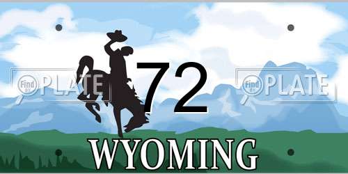 72 Wyoming License Plate