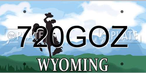 720GOZ Wyoming License Plate
