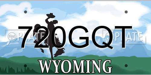 720GQT Wyoming License Plate