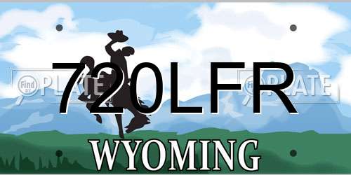 720LFR Wyoming License Plate