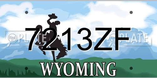 7213ZF Wyoming License Plate