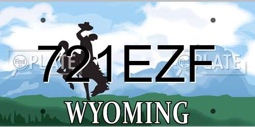 721EZF Wyoming License Plate