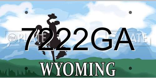 7222GA Wyoming License Plate