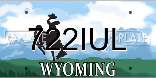 722IUL Wyoming License Plate