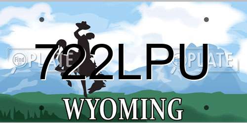 722LPU Wyoming License Plate
