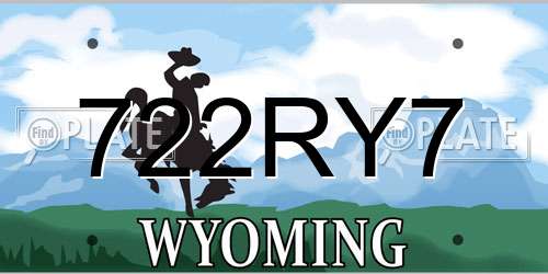 722RY7 Wyoming License Plate