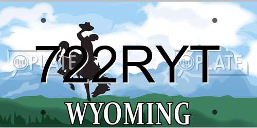 722RYT Wyoming License Plate