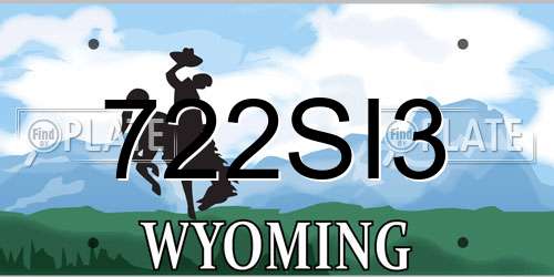 722SI3 Wyoming License Plate