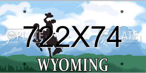 722X74 Wyoming License Plate