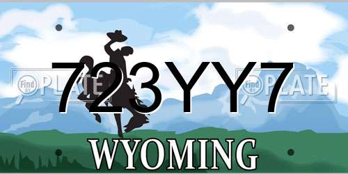 723YY7 Wyoming License Plate