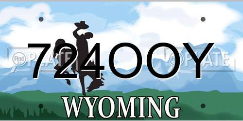 724OOY Wyoming License Plate
