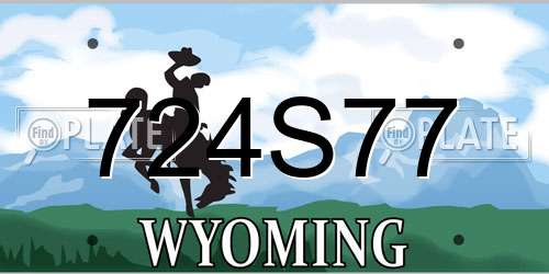 724S77 Wyoming License Plate