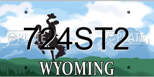 724ST2 Wyoming License Plate