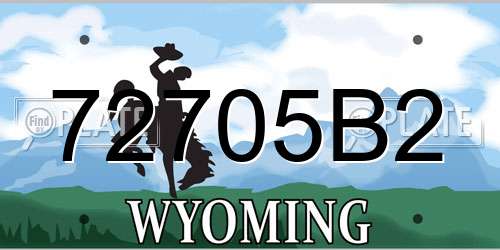 72705B2 Wyoming License Plate
