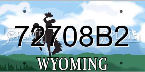 72708B2 Wyoming License Plate