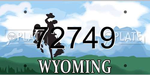 72749 Wyoming License Plate