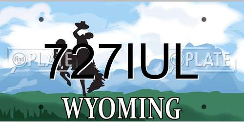 727IUL Wyoming License Plate