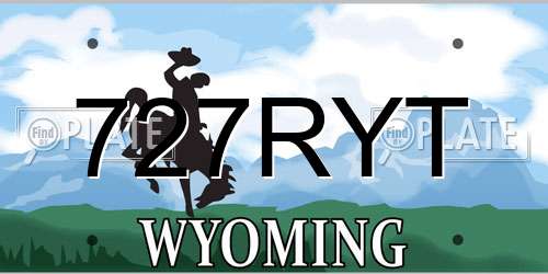 727RYT Wyoming License Plate