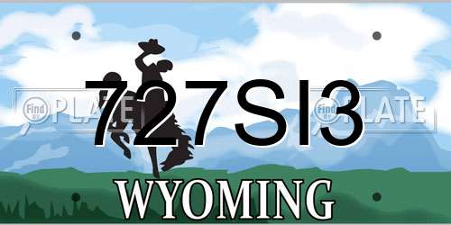 727SI3 Wyoming License Plate