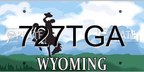 727TGA Wyoming License Plate