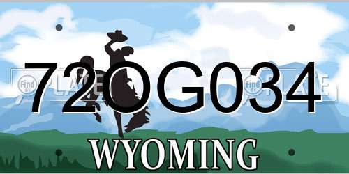 72OG034 Wyoming License Plate