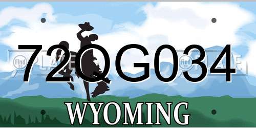 72QG034 Wyoming License Plate