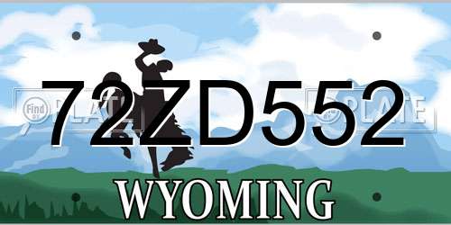 72ZD552 Wyoming License Plate