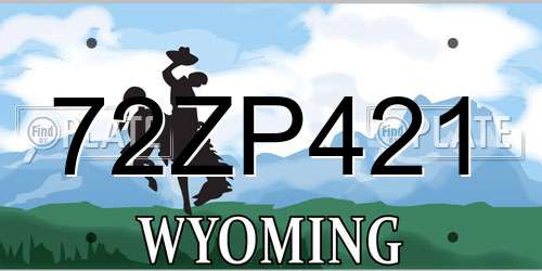 72ZP421 Wyoming License Plate