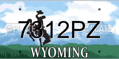 7312PZ Wyoming License Plate