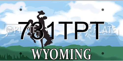 731TPT Wyoming License Plate