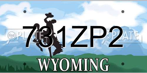 731ZP2 Wyoming License Plate