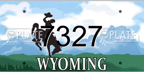 7327 Wyoming License Plate