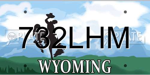 732LHM Wyoming License Plate