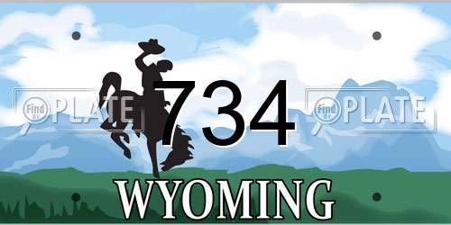 734 Wyoming License Plate