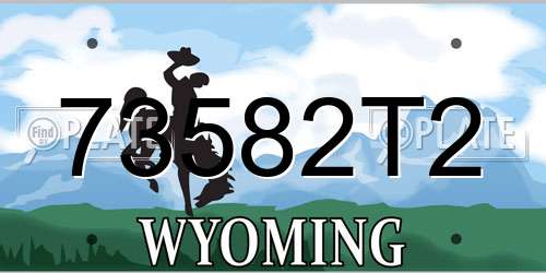 73582T2 Wyoming License Plate