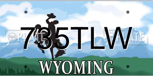 735TLW Wyoming License Plate