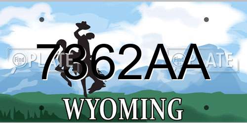 7362AA Wyoming License Plate