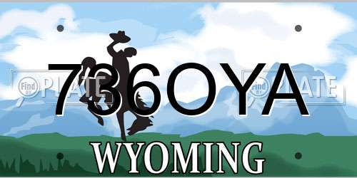 736OYA Wyoming License Plate