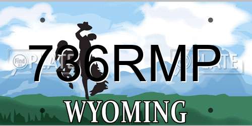 736RMP Wyoming License Plate