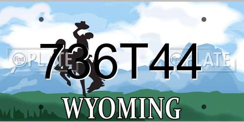 736T44 Wyoming License Plate