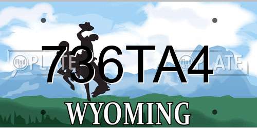 736TA4 Wyoming License Plate