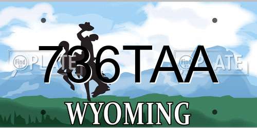 736TAA Wyoming License Plate