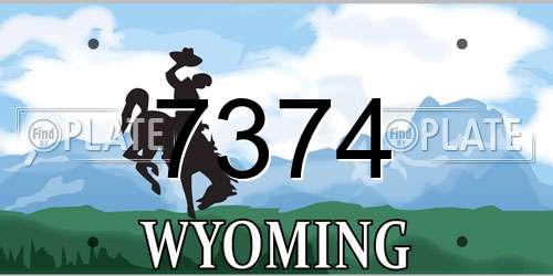 7374 Wyoming License Plate