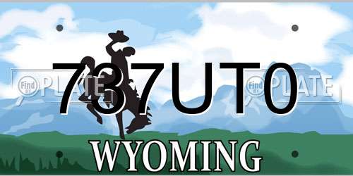 737UT0 Wyoming License Plate