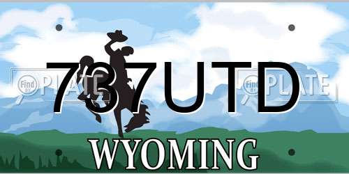 737UTD Wyoming License Plate