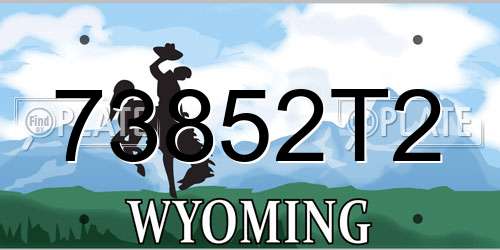 73852T2 Wyoming License Plate