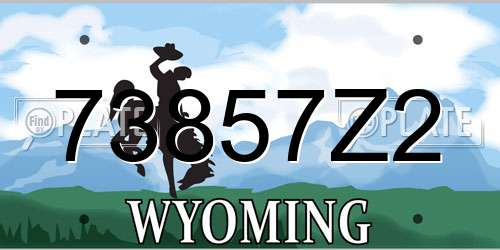 73857Z2 Wyoming License Plate